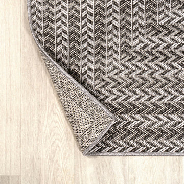 Chevron Modern Concentric Squares Indoor/outdoor Area Rug